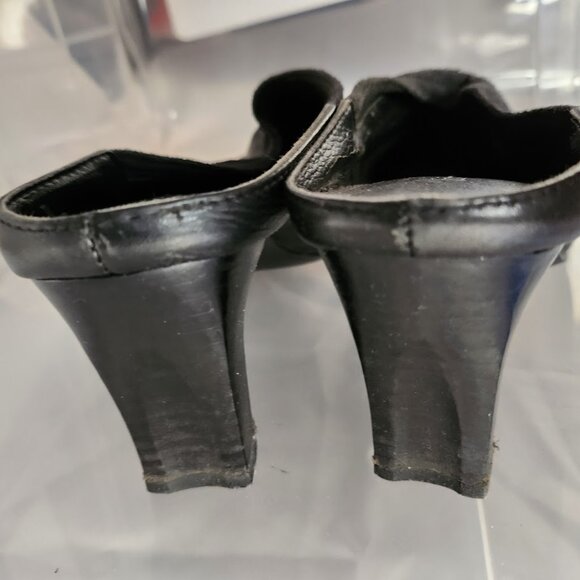 Vintage LIZ CLAIRBORNE Margarete Black Boot Flex Slides 6.5 - Picture 7 of 8